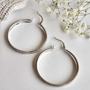 NWOT Silver 14kgf Hoop Earrings